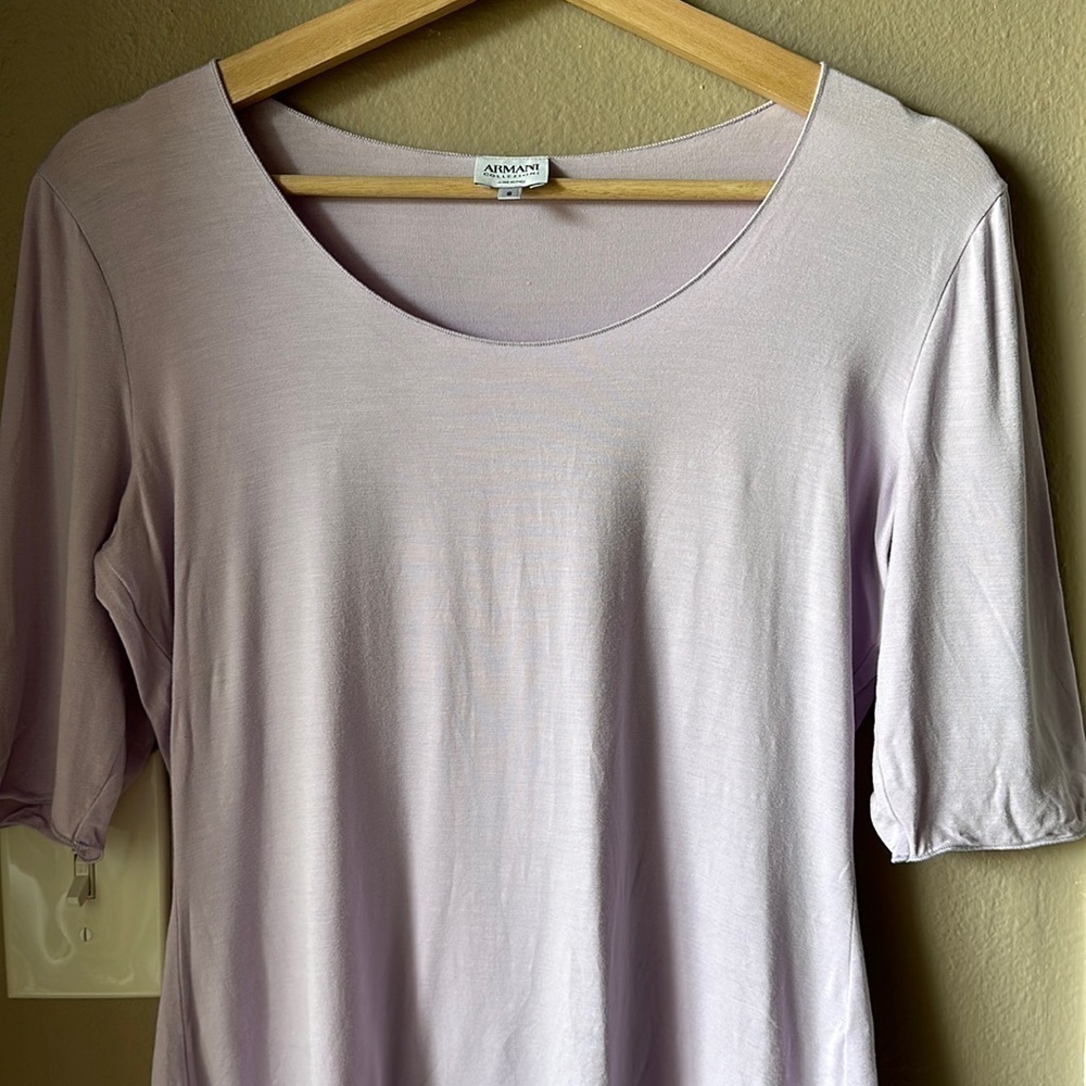 ARMANI COLLEZIONI Purple Elbow Sleeve Top